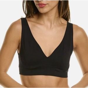 Weworewhat V-Neck Bra Top Size Large Athleisure Black Retail $68
